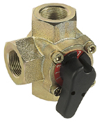Three-way rotary valve PN6, compact, chrome plated
