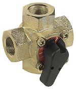 Four-way rotary valve PN6, compact, chrome plated